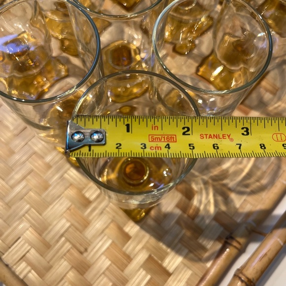 Set #1 S/6 vintage Federal Glass/Nordic Topaz glasses - Picture 6 of 7